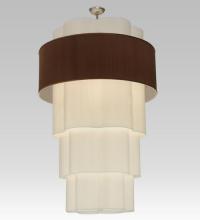 Meyda White 124490 - 36" Wide Cilindro 4 Tier Textrene Pendant