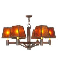 Meyda White 130500 - 40"W Rocky Mountain 6 LT Chandelier