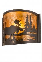 Meyda White 190524 - 12" Wide Moose at Lake Wall Sconce