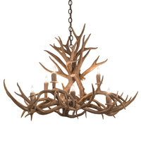 Meyda White 200456 - 39" Long Antlers 8 Light Oblong Chandelier