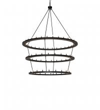 Meyda White 242175 - 80" Wide Loxley 76 Light Three Tier Chandelier