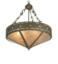 Meyda White 26923 - 24" Wide Craftsman Target Inverted Pendant