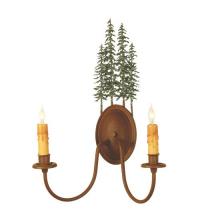 Meyda White 29463 - 14.5"W Tall Pines 2 LT Wall Sconce