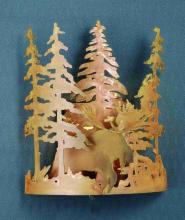 Meyda White 31660 - 11"W Moose Through the Trees Wall Sconce