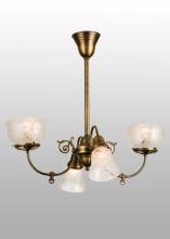 Meyda White 50756 - 28" Long Revival Gas & Electric 4 Light Oblong Chandelier