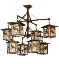 Meyda White 69250 - 42" Wide Seneca Song Bird 8 Light Hanging Lantern Chandelier