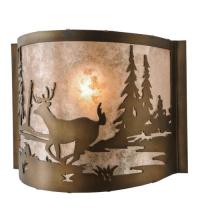 Meyda White 79898 - 11"W Deer at Lake Wall Sconce